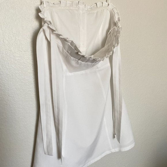 English Factory White Strapless Bow Sleeve Tie Mini Dress Size - XS - Picture 9 of 11